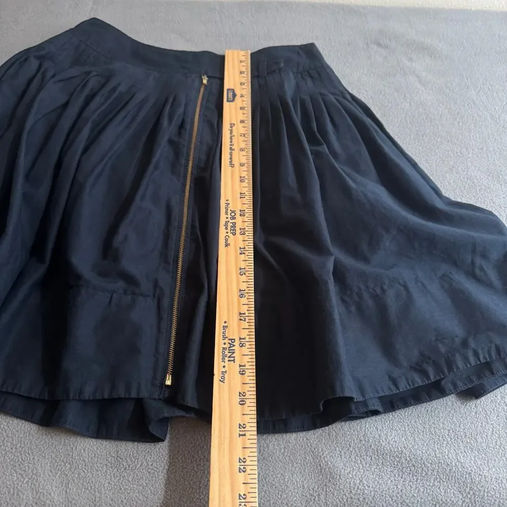 Leifsdottir Pleated Preppy School Girl Skirt Womens 4 Blue‎ Lined Front Zipper